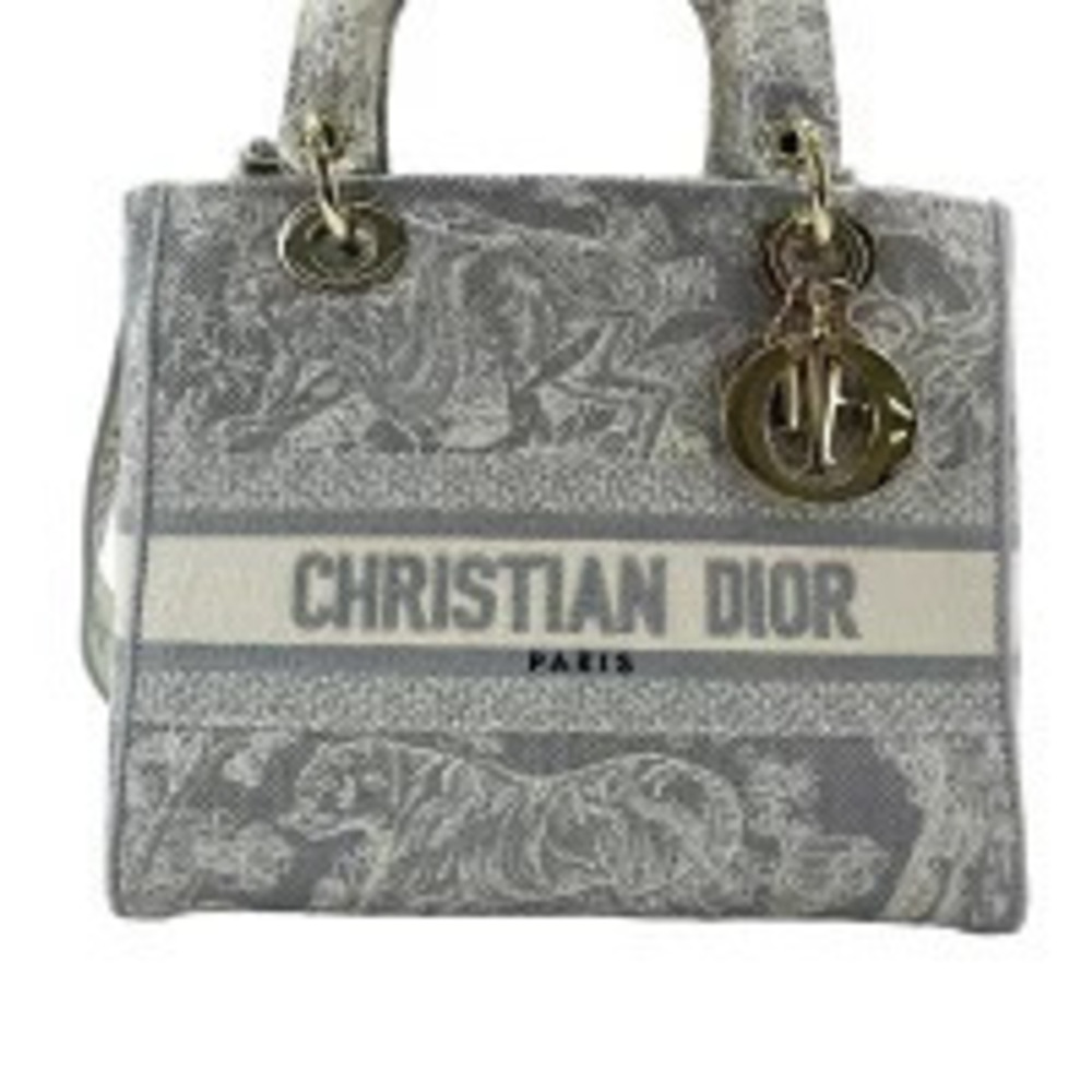 Christian Dior Canvas Lady Delight Handbag Gray